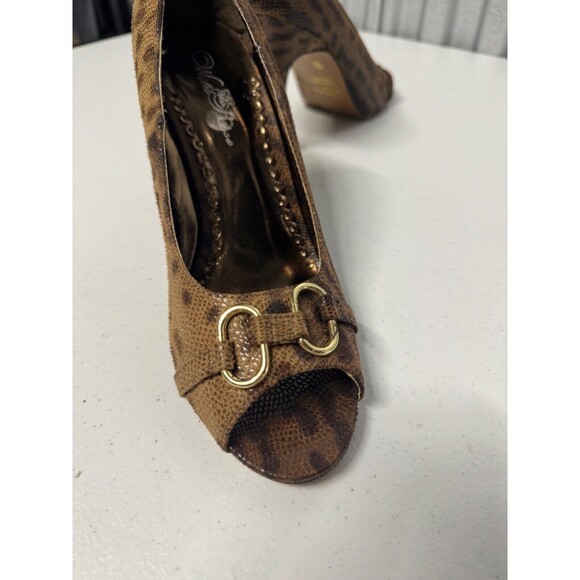 Wild Rose Gold with Print Y2K Heels Women's 9 - Picture 4 of 6